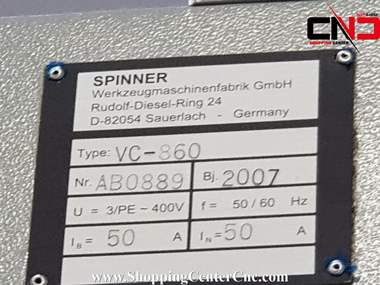 فرز سی ان سی چهار محور Spinner VC 860 ساخت آلمان